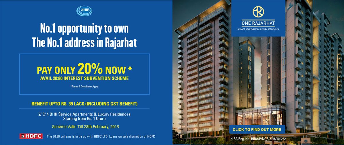 Now Pay Only 20% For Luxury Residences in Rajarhat! Know How!